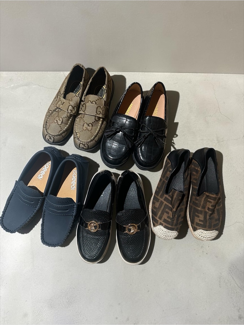 Kids Black Croc-Texture Tassel Loafers